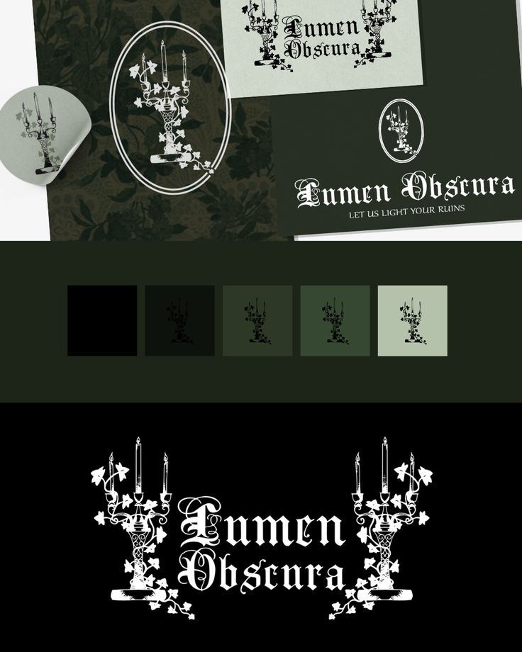 gothic floral brand board