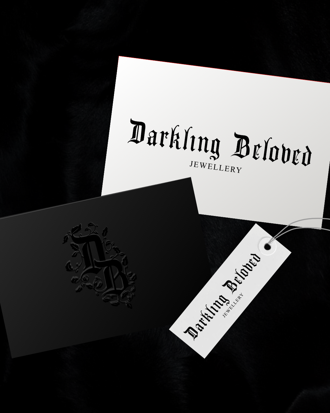 Gothic romantic jewellery branding mockup