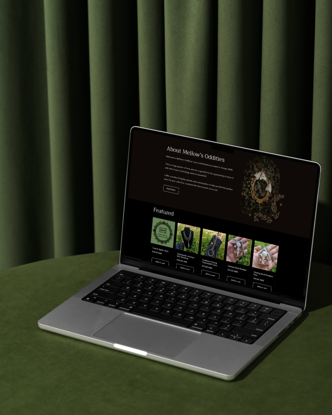 Dark Cottagecore Themed Webshop For Gothic Oddities Shop - NC Create design studio